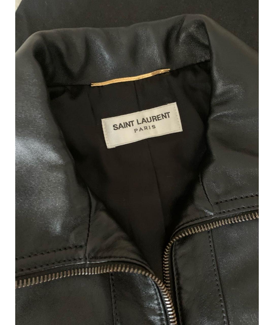 SAINT LAURENT Черная кожаная куртка, фото 2