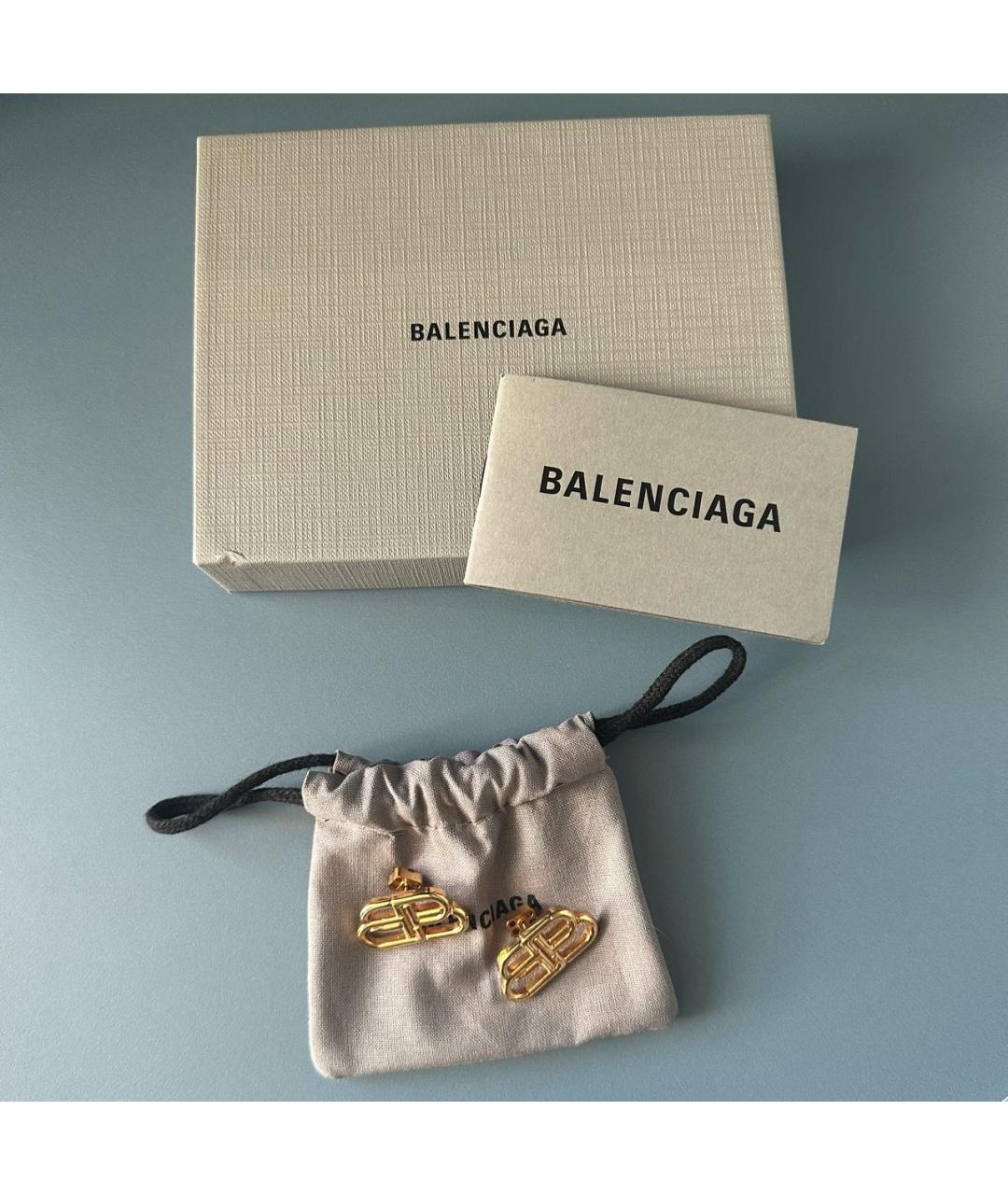 BALENCIAGA Золотые латунные серьги, фото 5