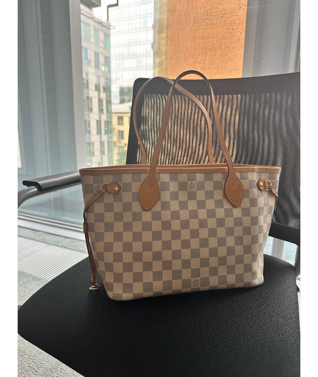 LOUIS VUITTON Белая канва сумка тоут, фото 3