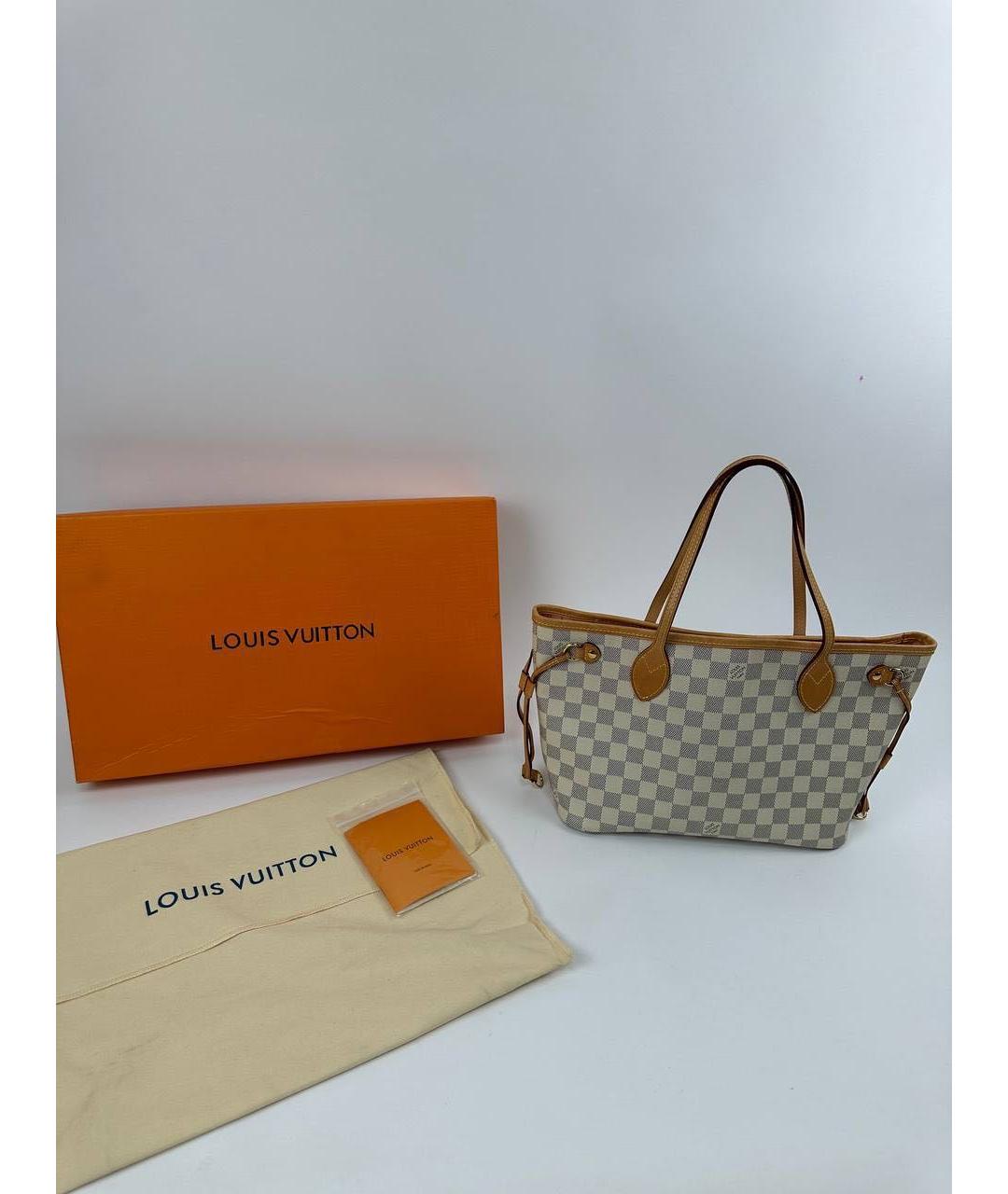 LOUIS VUITTON Белая канва сумка тоут, фото 5