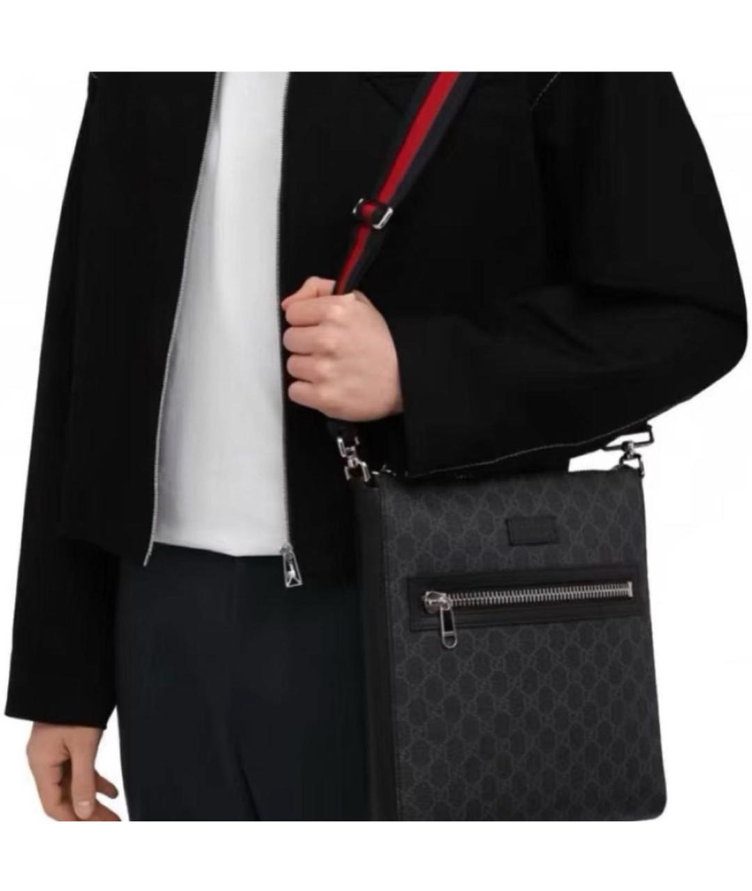 GUCCI Антрацитовая канва сумка на плечо, фото 8