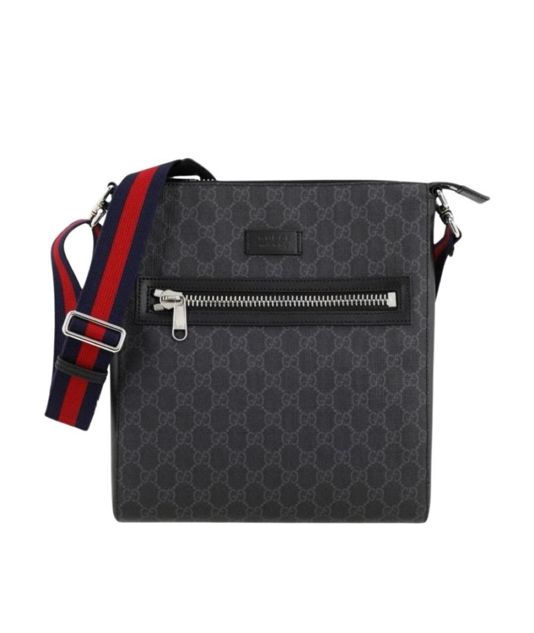 GUCCI Антрацитовая канва сумка на плечо, фото 1