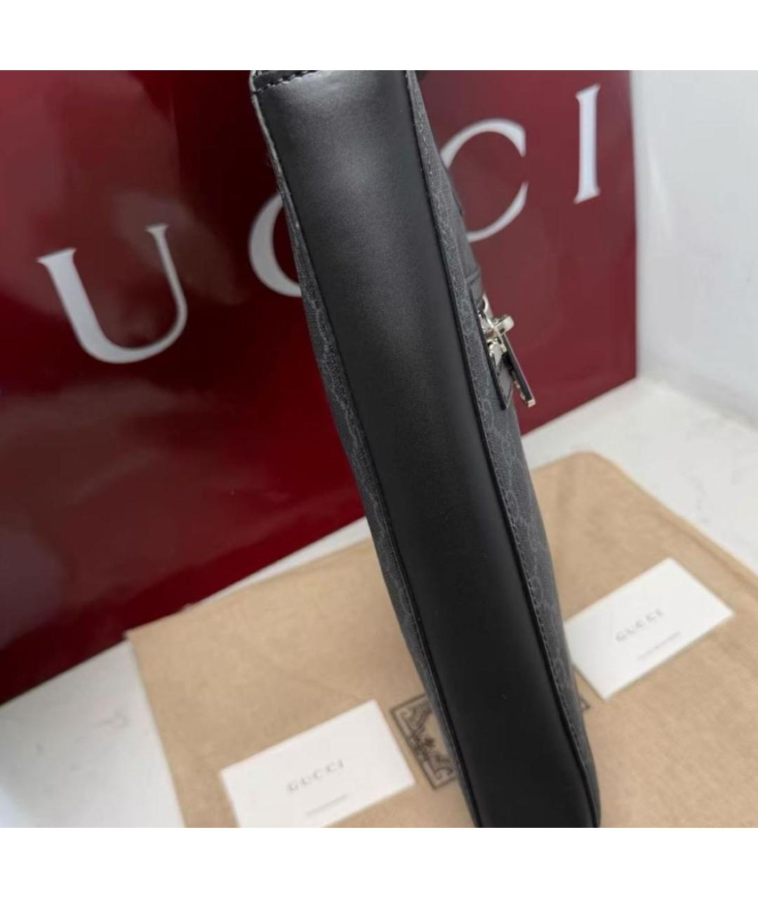 GUCCI Антрацитовая канва сумка на плечо, фото 6