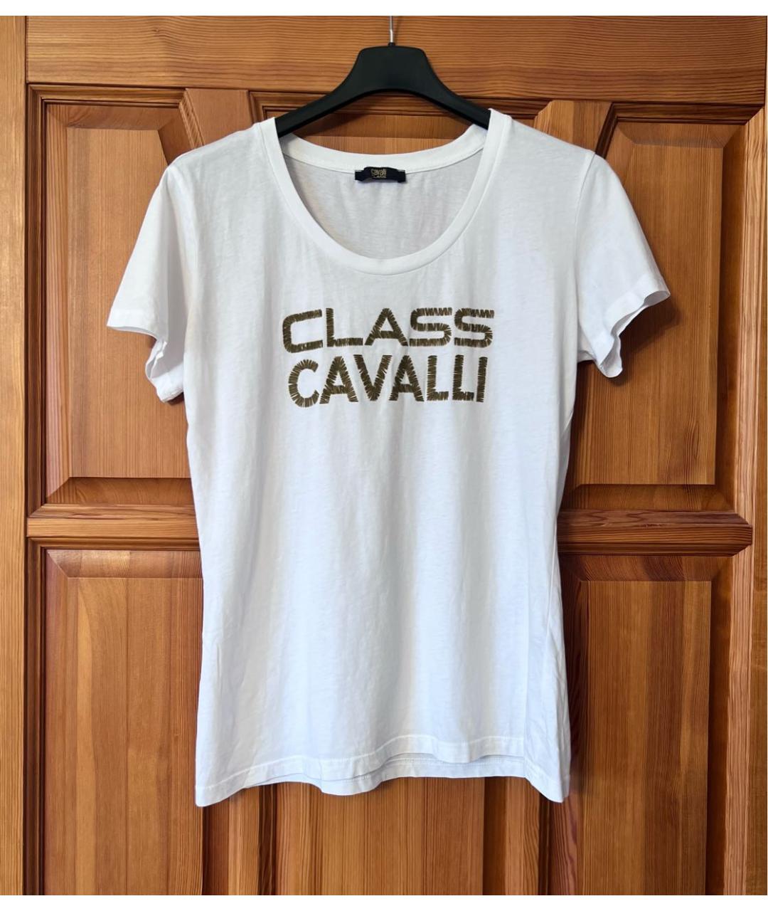 CAVALLI CLASS Белая хлопковая футболка, фото 4
