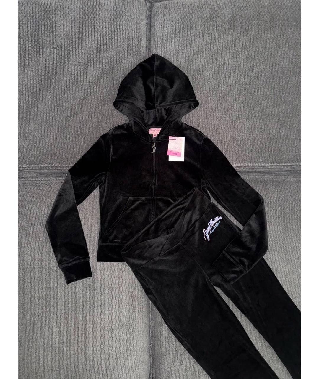 JUICY COUTURE Черный велюровый костюм с брюками, фото 2