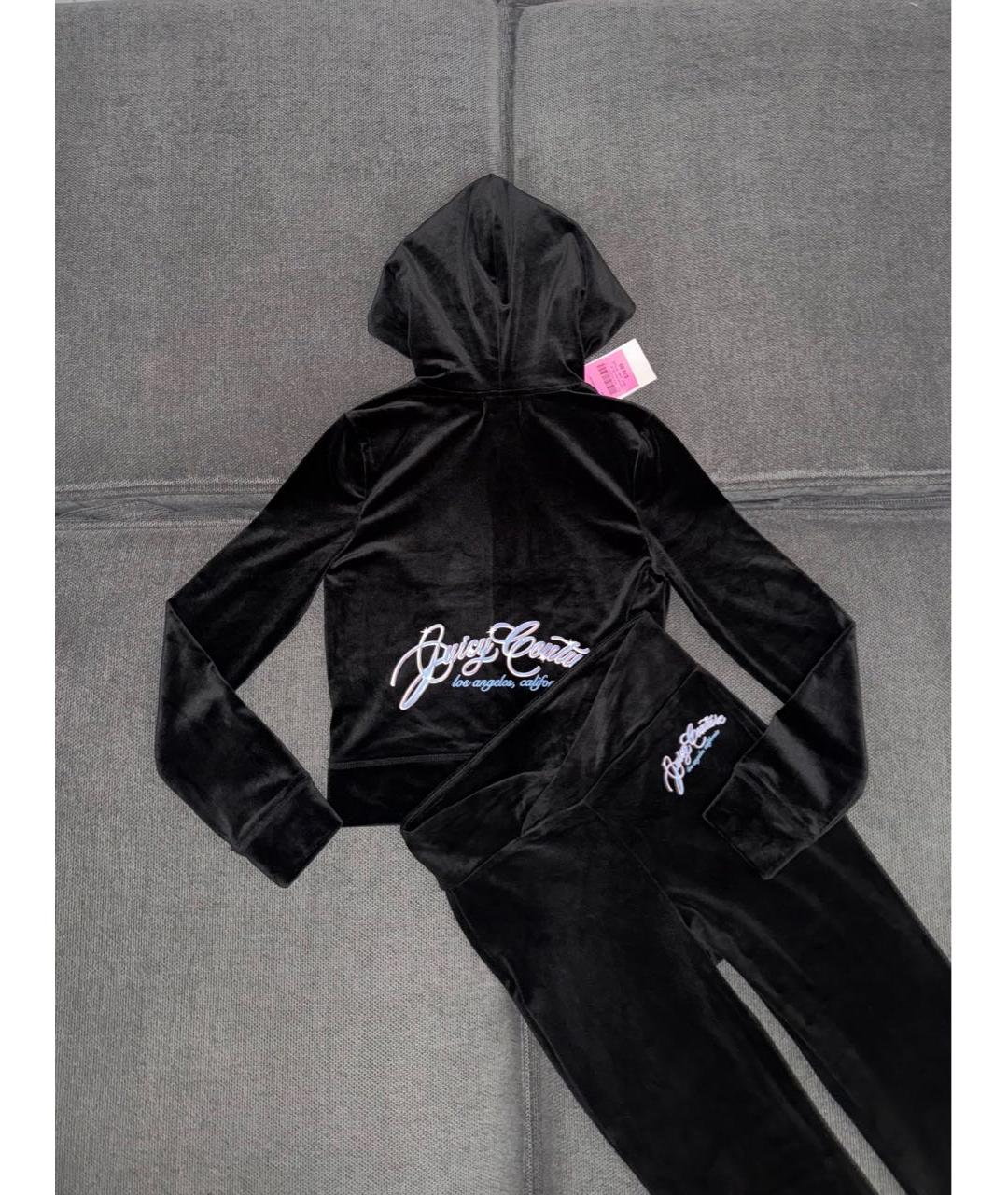 JUICY COUTURE Черный велюровый костюм с брюками, фото 7