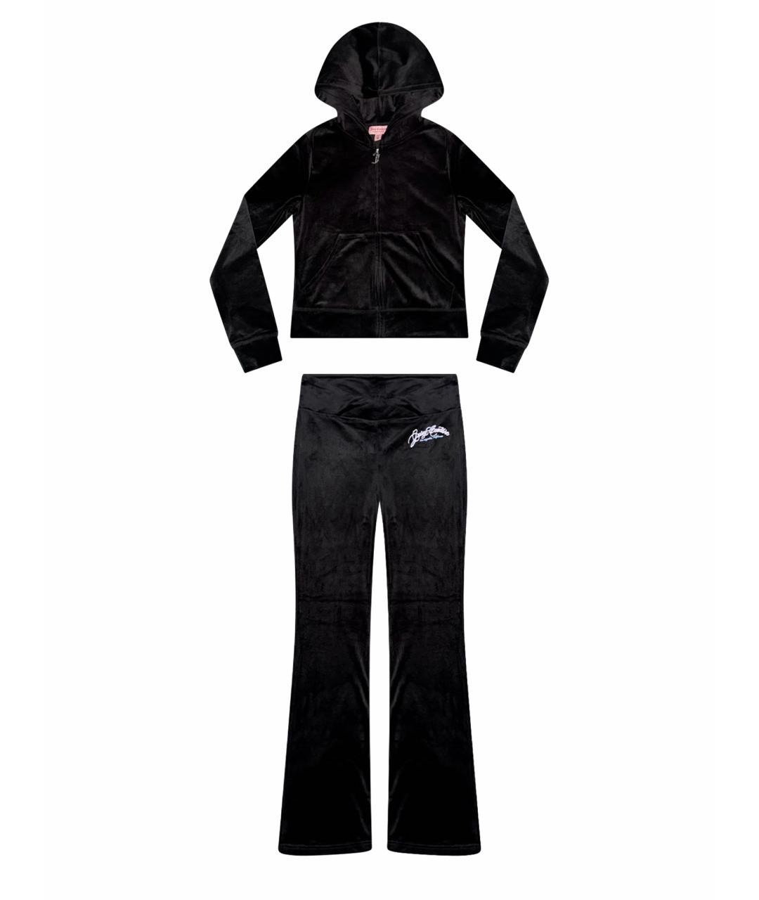 JUICY COUTURE Черный велюровый костюм с брюками, фото 1