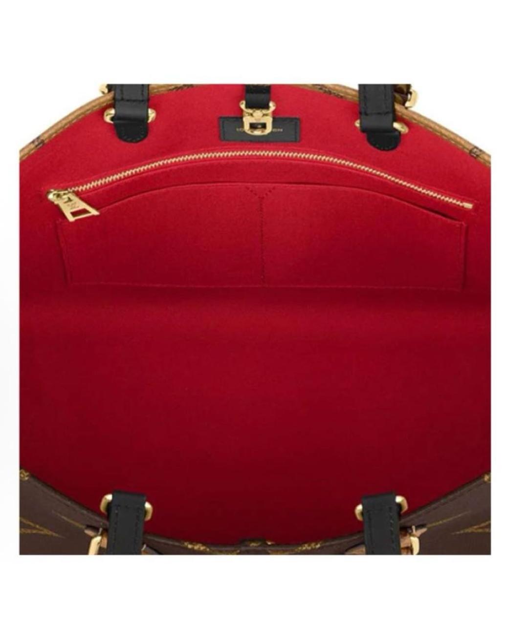 LOUIS VUITTON Коричневая кожаная сумка тоут, фото 7