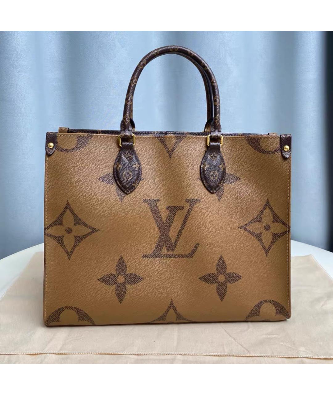 LOUIS VUITTON Коричневая кожаная сумка тоут, фото 2