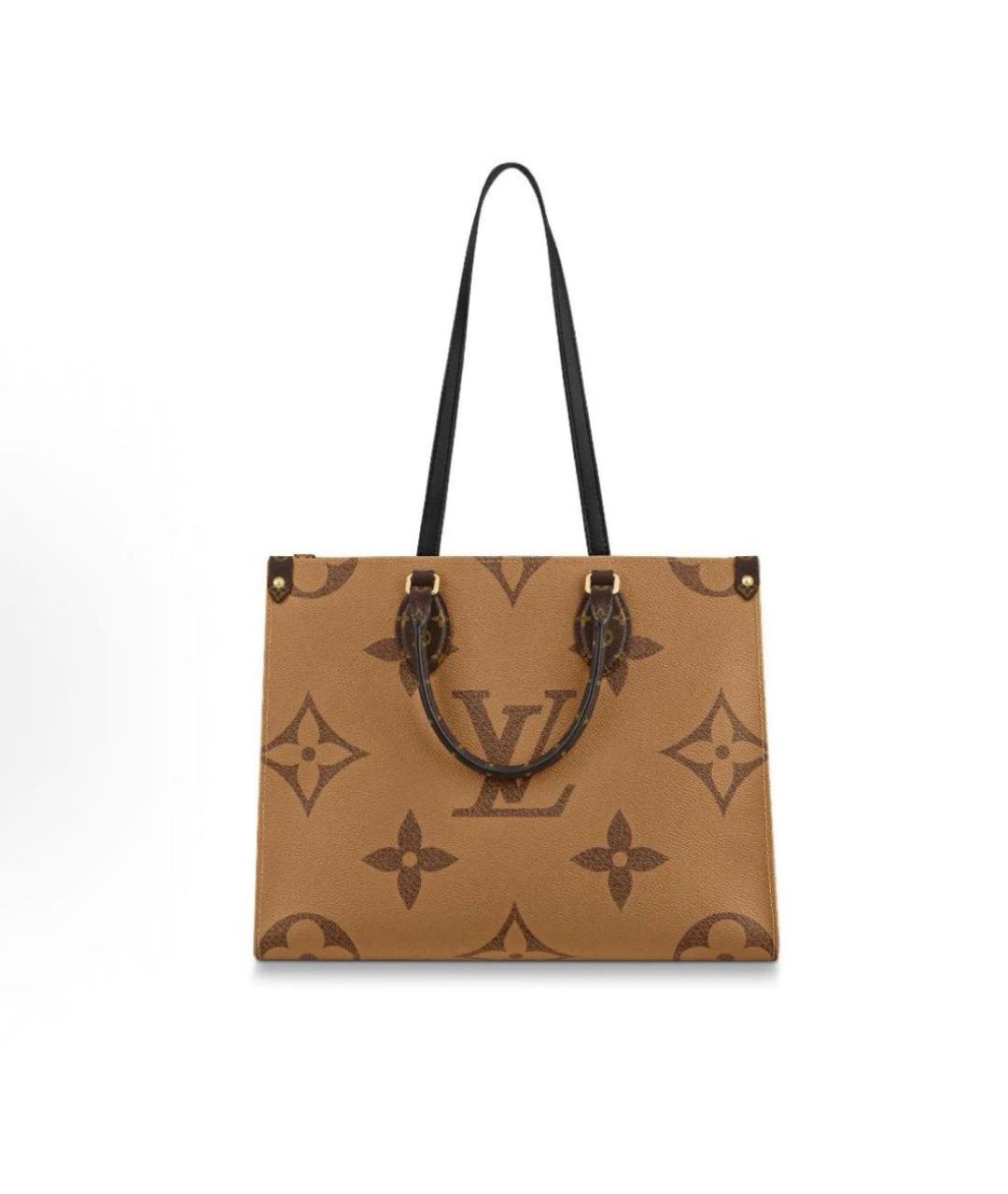 LOUIS VUITTON Коричневая кожаная сумка тоут, фото 6
