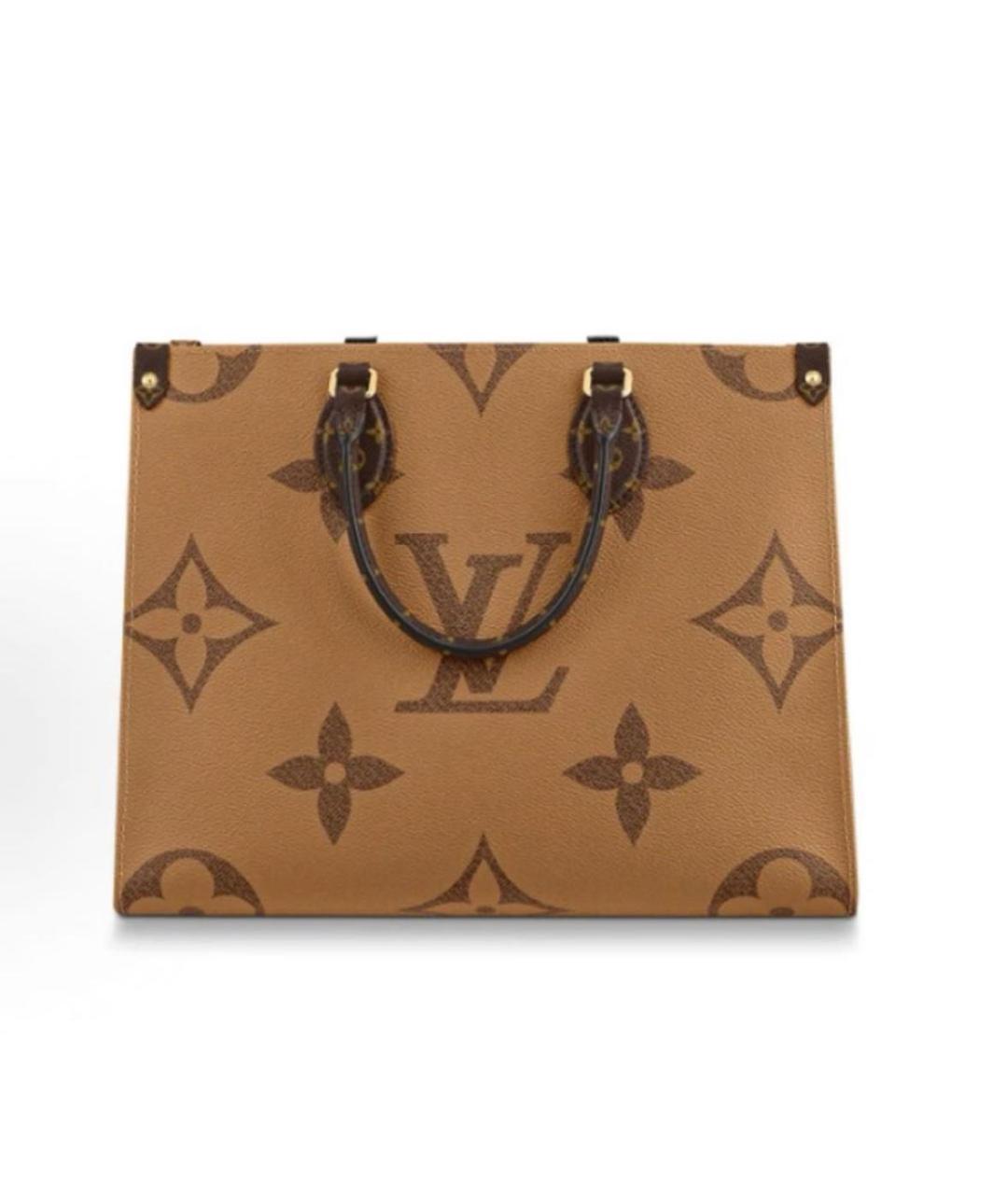 LOUIS VUITTON Коричневая кожаная сумка тоут, фото 4