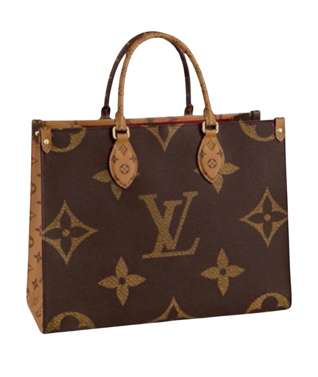 LOUIS VUITTON Коричневая кожаная сумка тоут, фото 1