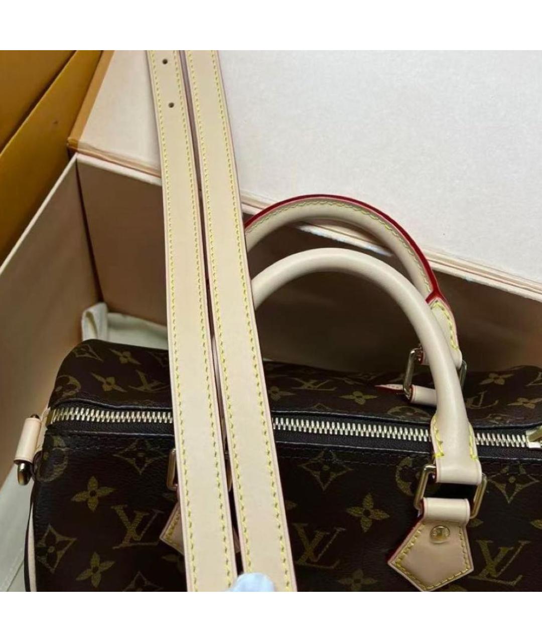 LOUIS VUITTON Коричневая канва сумка с короткими ручками, фото 8