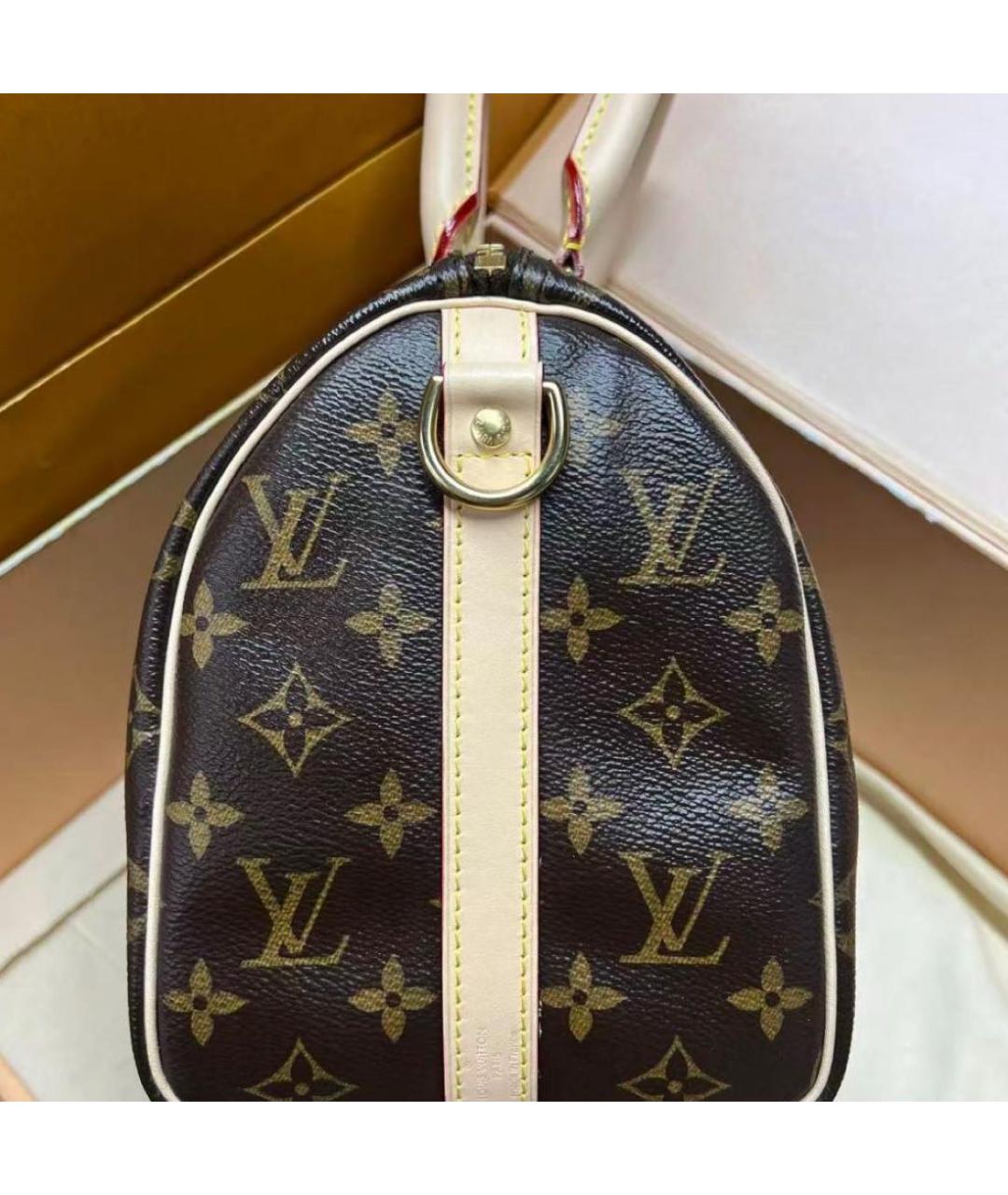 LOUIS VUITTON Коричневая канва сумка с короткими ручками, фото 5
