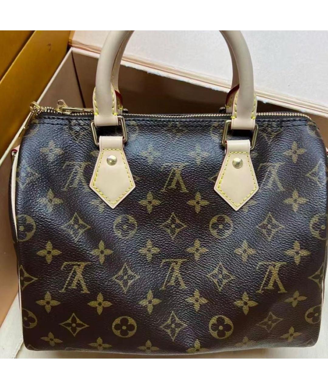 LOUIS VUITTON Коричневая канва сумка с короткими ручками, фото 4