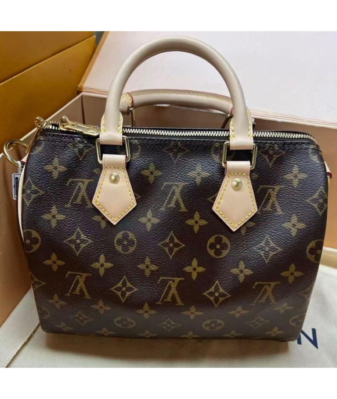 LOUIS VUITTON Коричневая канва сумка с короткими ручками, фото 3