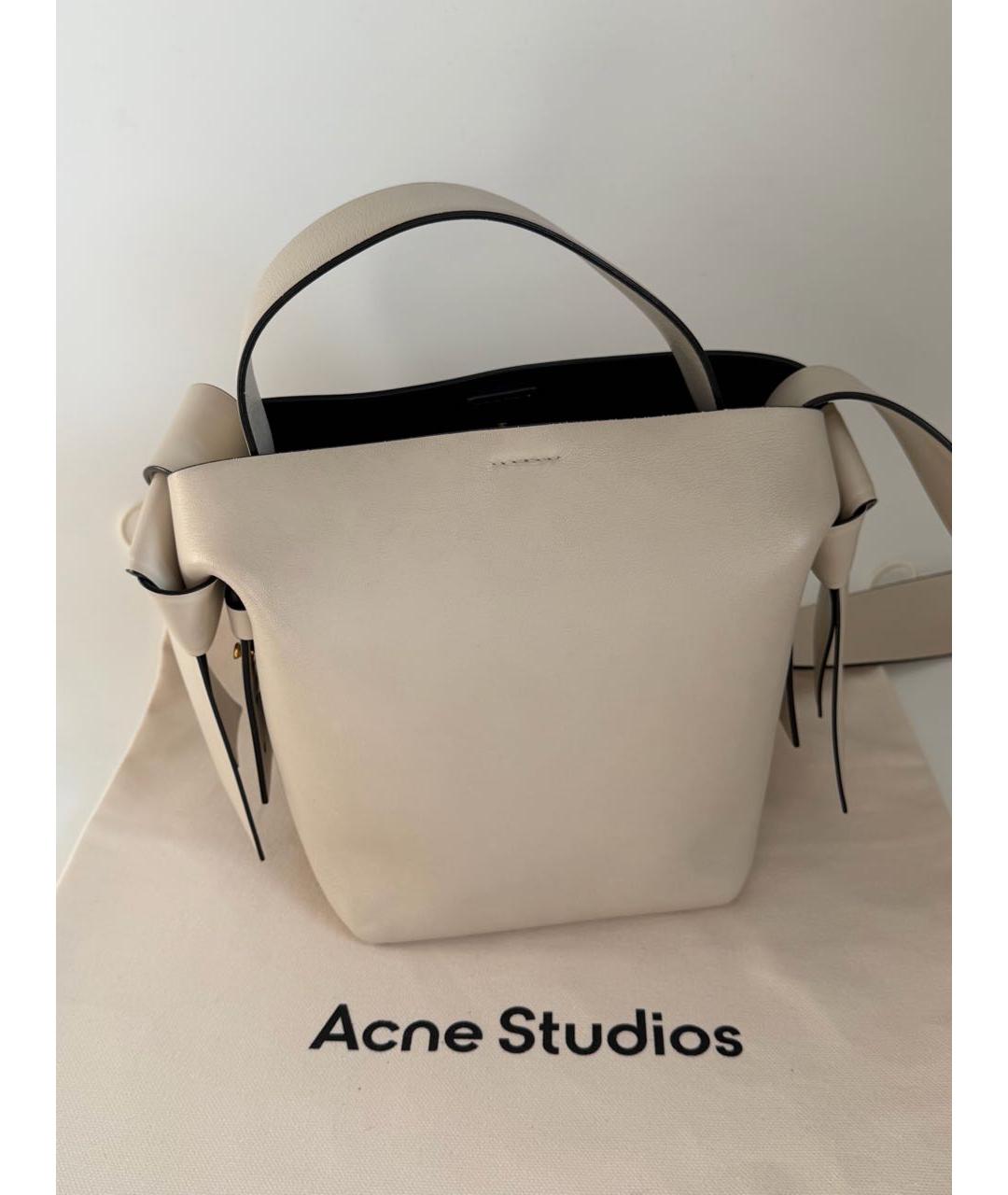 ACNE STUDIOS Белая кожаная сумка тоут, фото 2