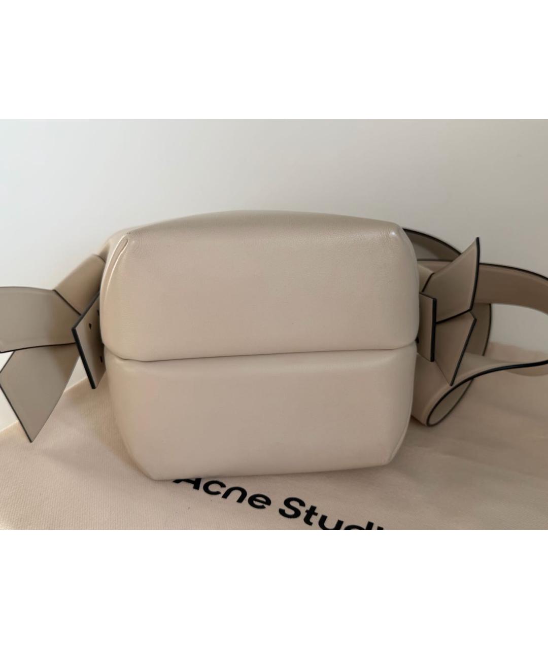 ACNE STUDIOS Белая кожаная сумка тоут, фото 4