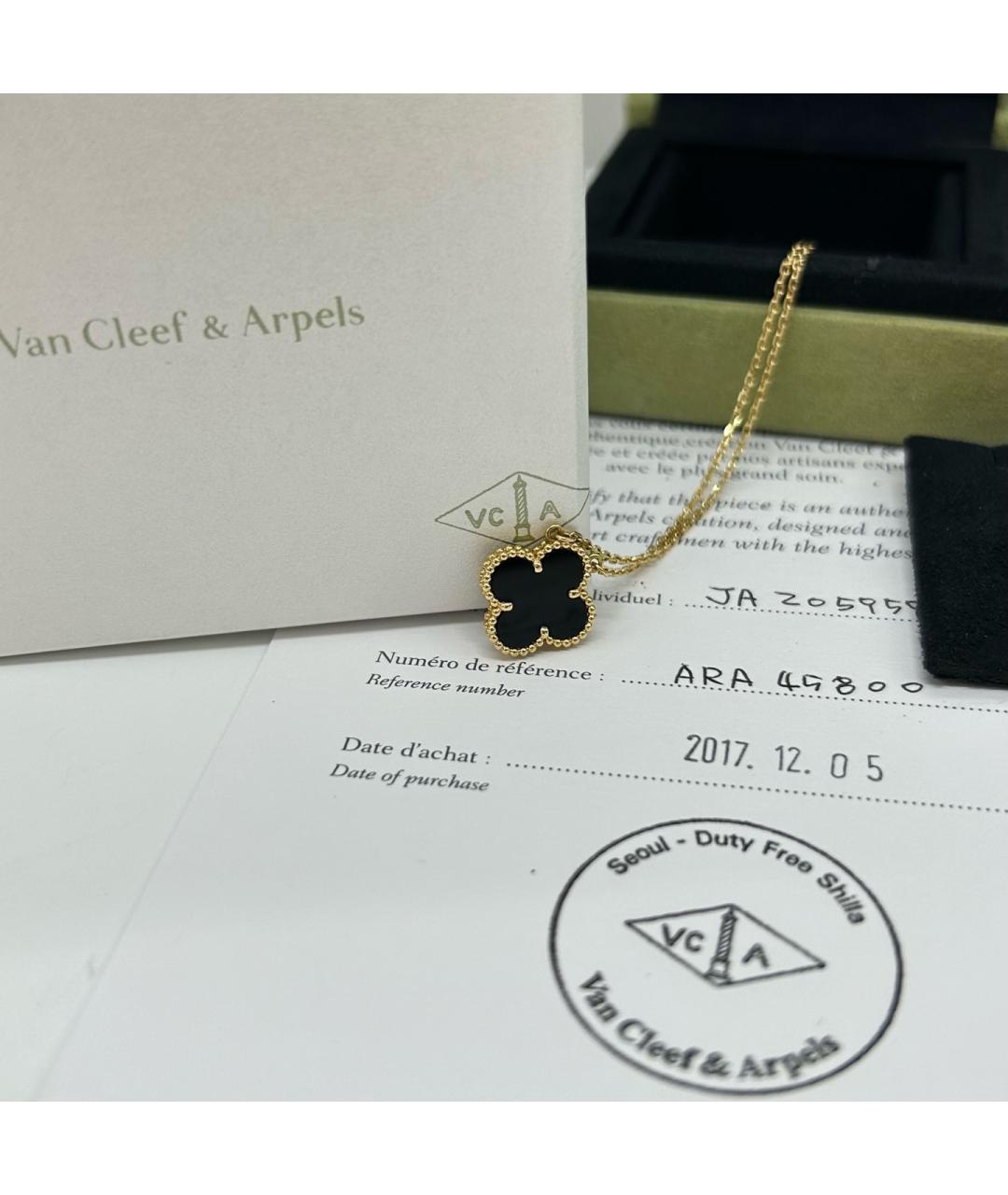 VAN CLEEF & ARPELS Черная подвеска из желтого золота, фото 3