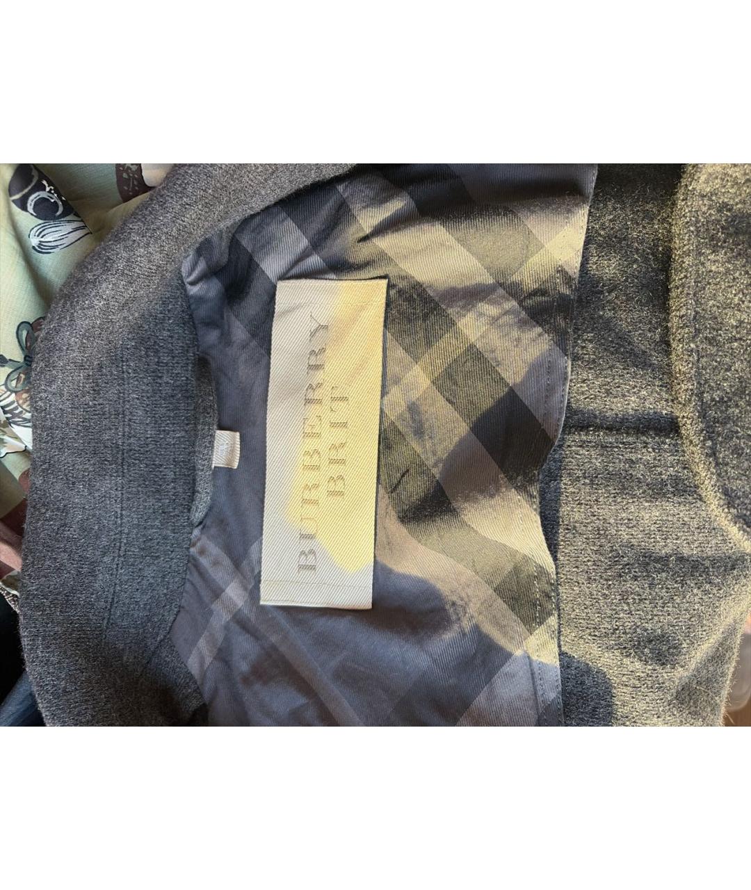 BURBERRY Антрацитовый шерстяной жакет/пиджак, фото 6