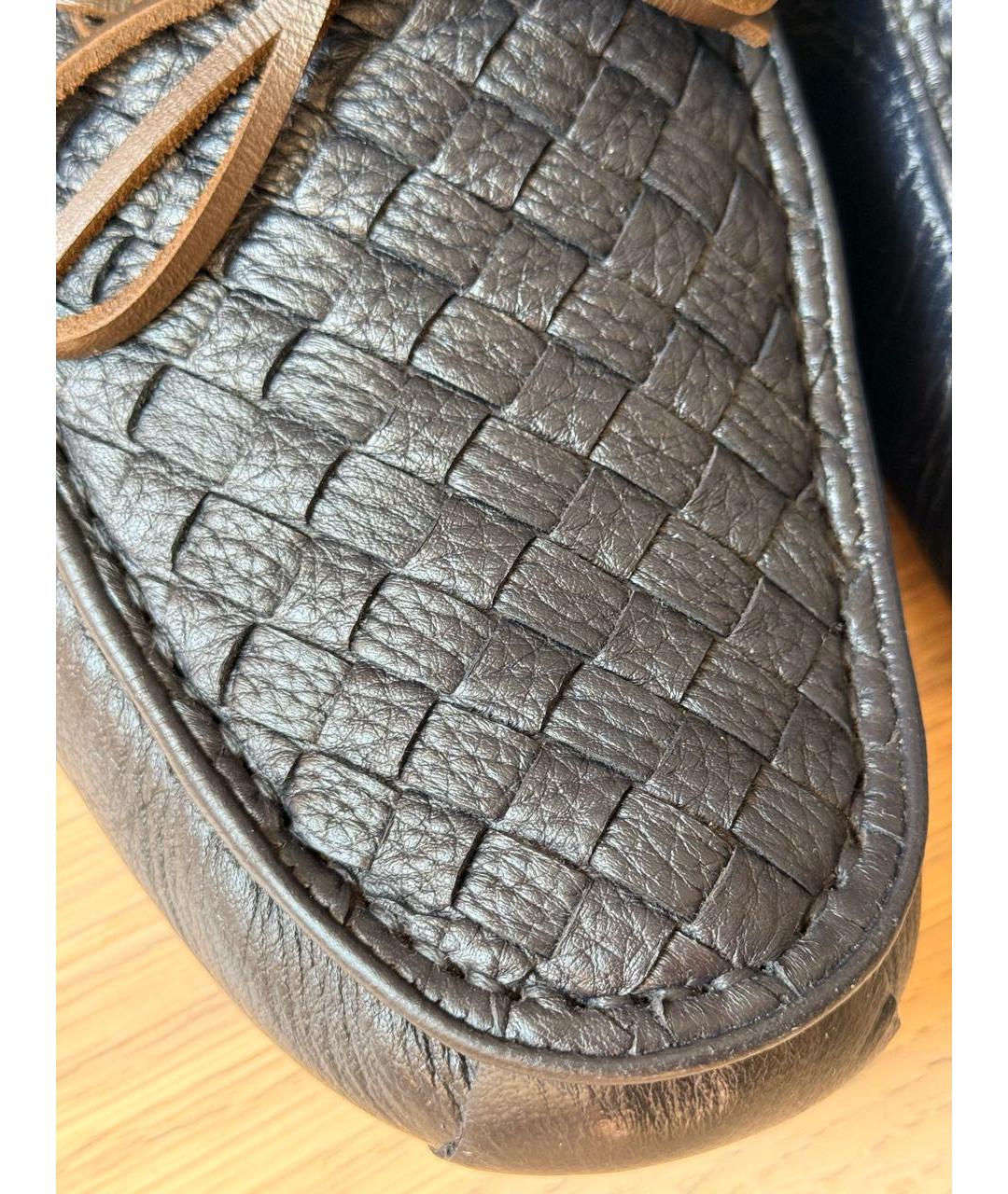 BOTTEGA VENETA Темно-синие кожаные мокасины, фото 7