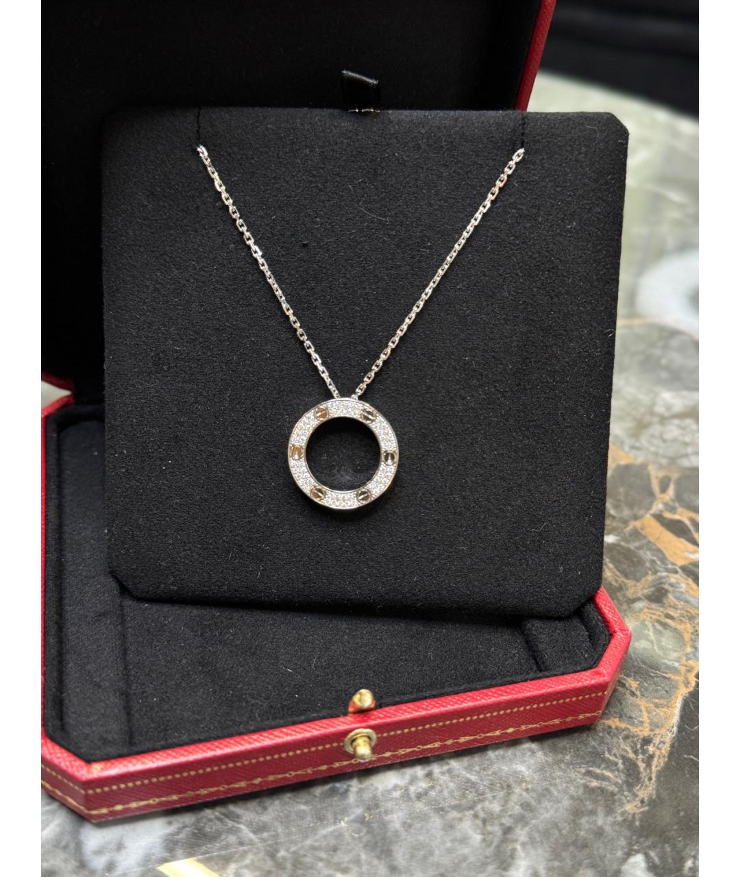 CARTIER Серебряное колье из белого золота, фото 4