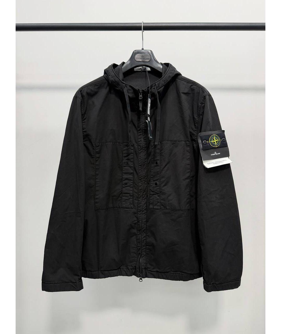 STONE ISLAND Черная хлопко-эластановая куртка, фото 5