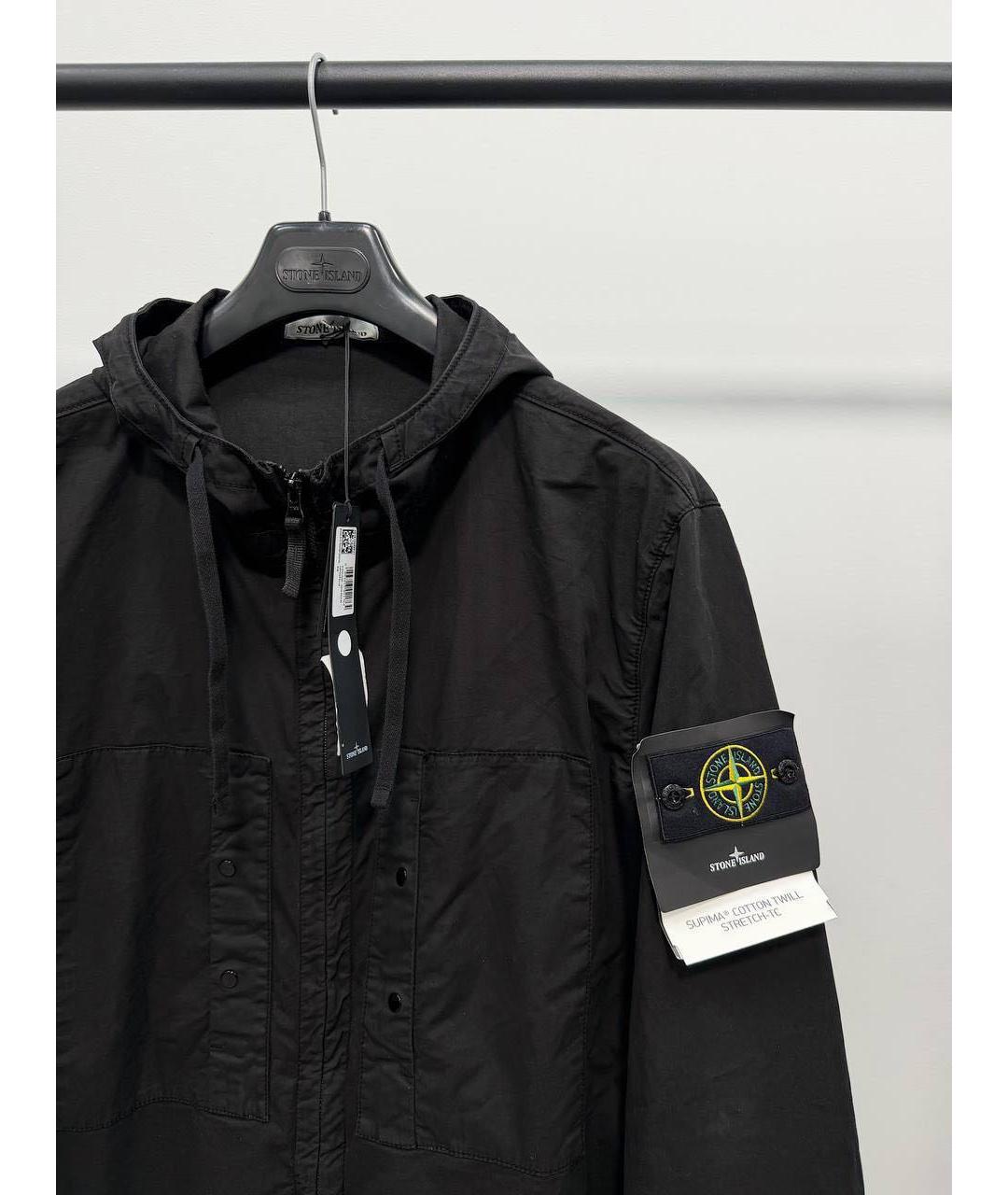 STONE ISLAND Черная хлопко-эластановая куртка, фото 2