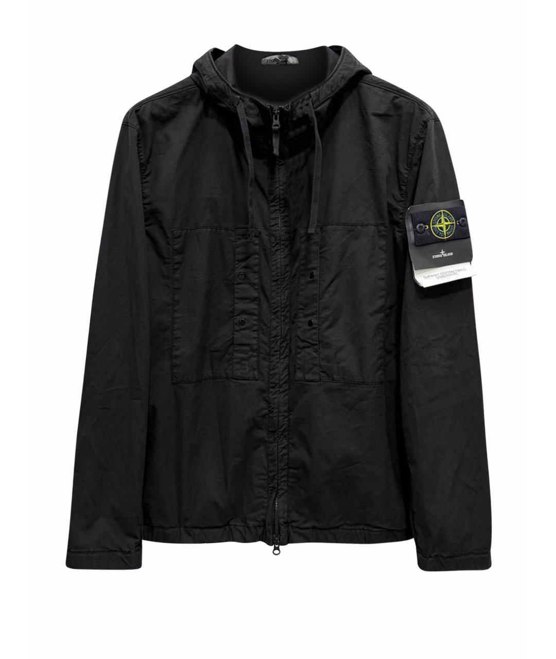STONE ISLAND Черная хлопко-эластановая куртка, фото 1