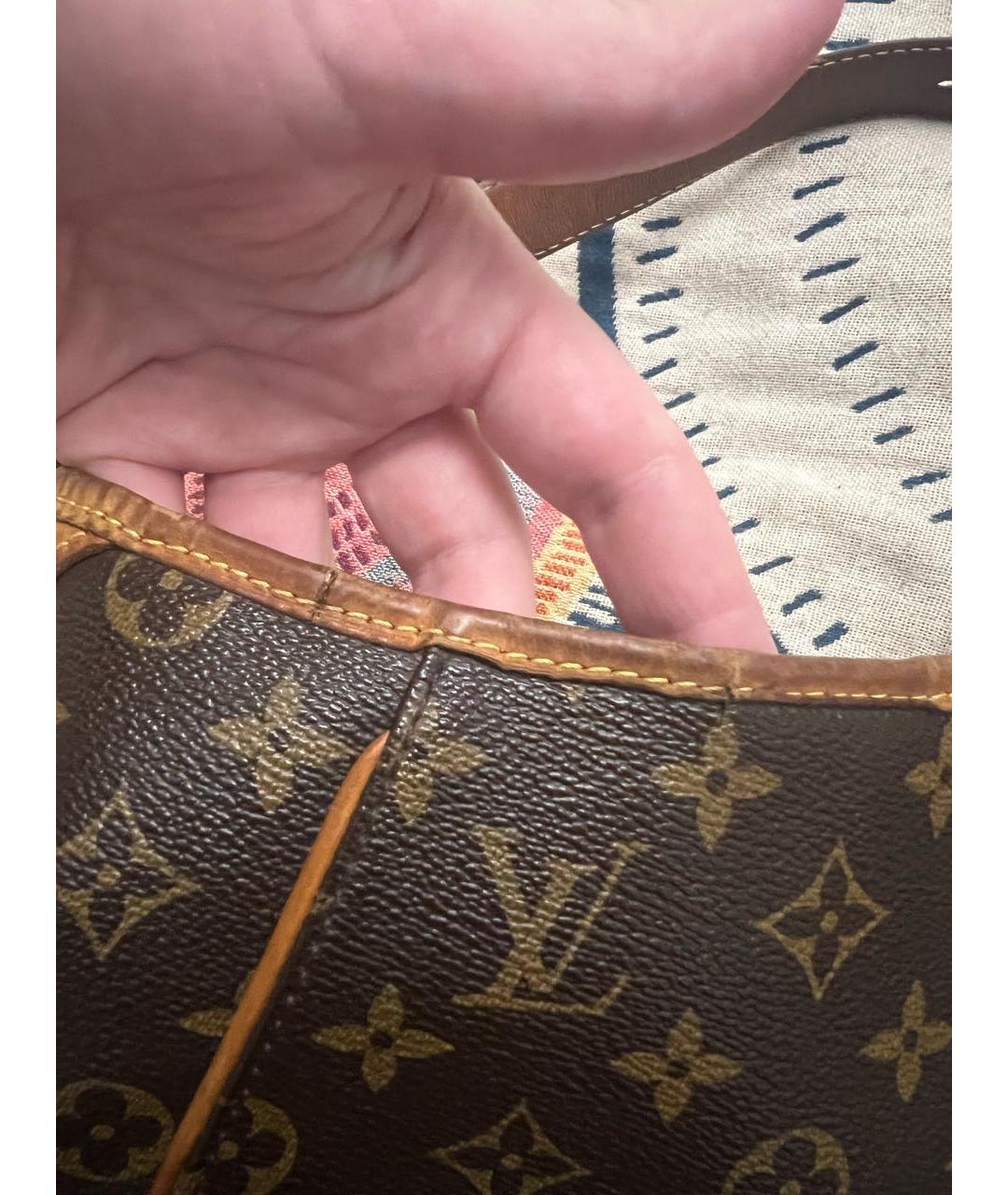 LOUIS VUITTON Коричневая канва сумка тоут, фото 8