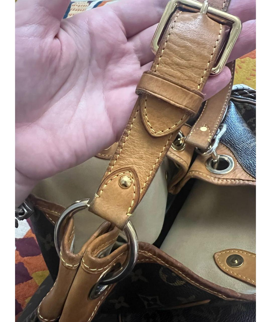 LOUIS VUITTON Коричневая канва сумка тоут, фото 6
