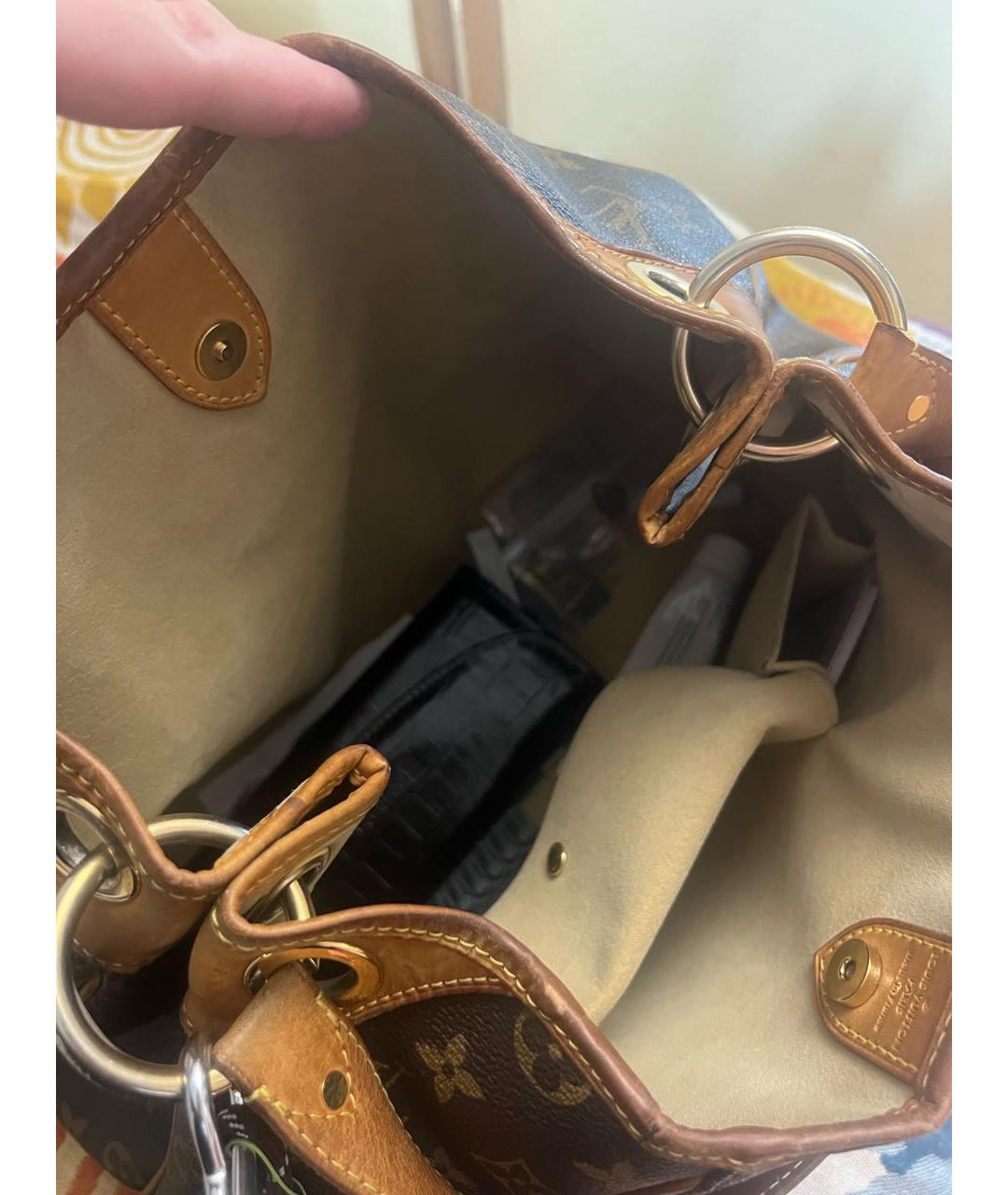 LOUIS VUITTON Коричневая канва сумка тоут, фото 4