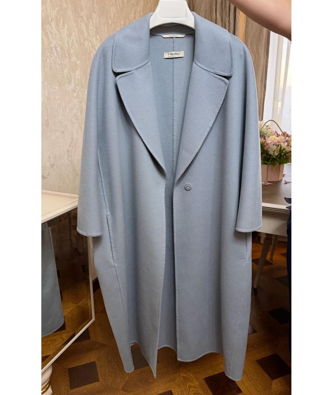 MAX MARA Голубое шерстяное пальто, фото 5