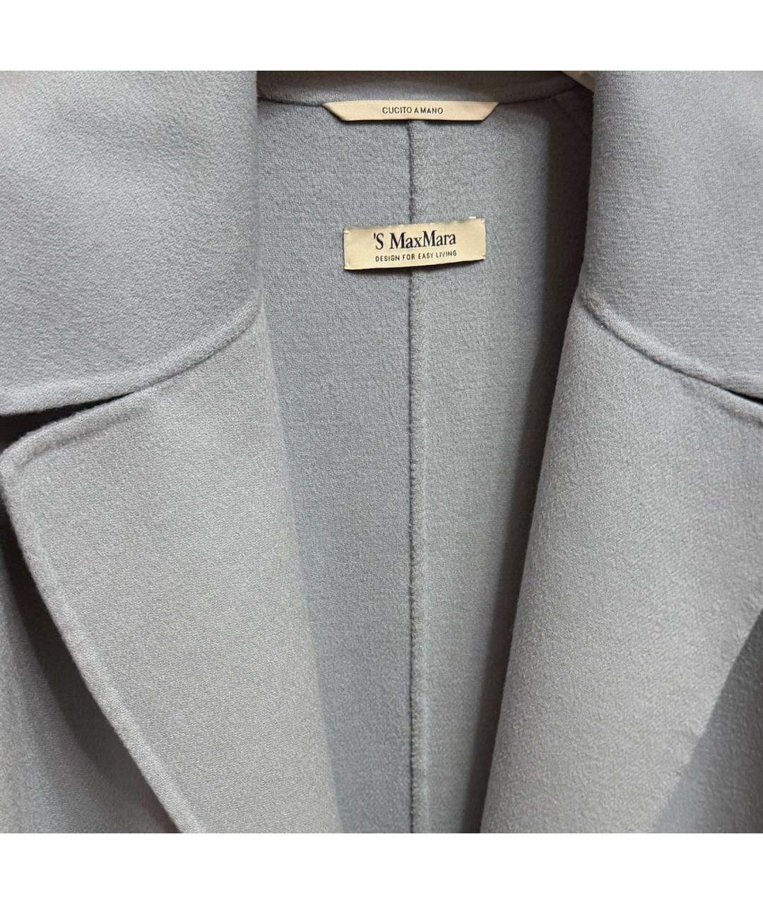 MAX MARA Голубое шерстяное пальто, фото 4