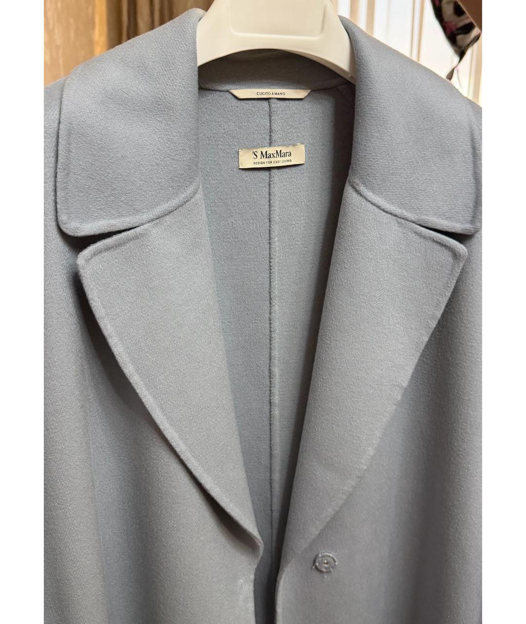 MAX MARA Голубое шерстяное пальто, фото 3