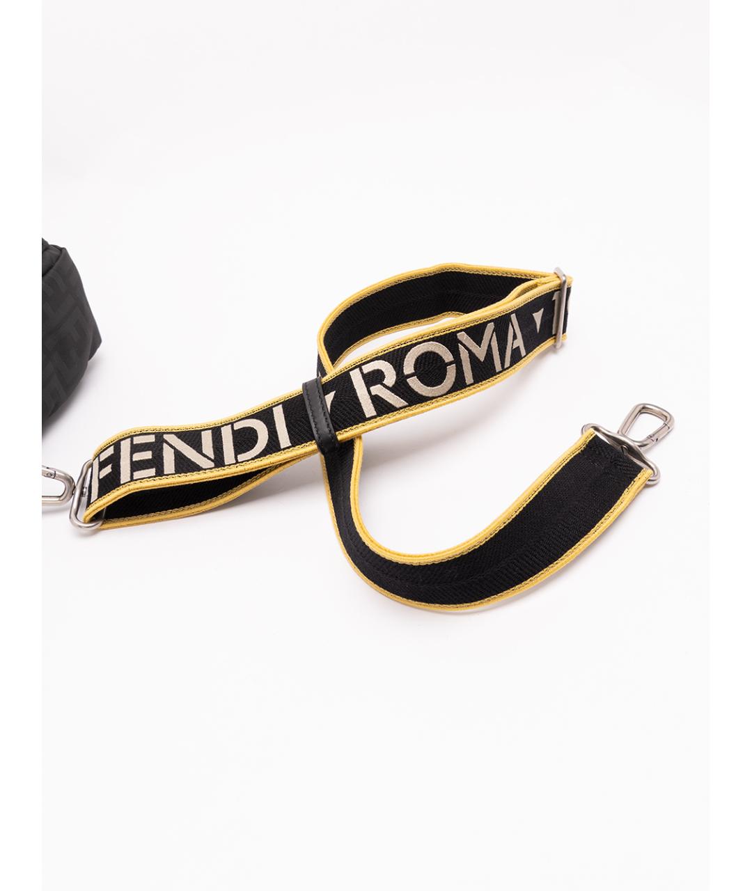 FENDI Черная тканевая сумка на плечо, фото 4