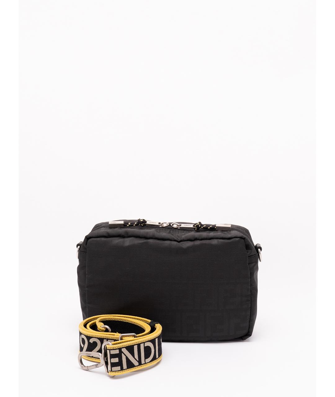 FENDI Черная тканевая сумка на плечо, фото 2