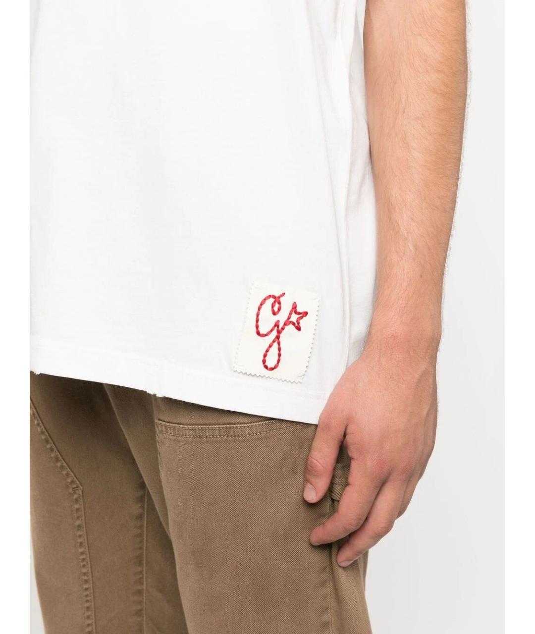 GOLDEN GOOSE Белая хлопковая футболка, фото 4
