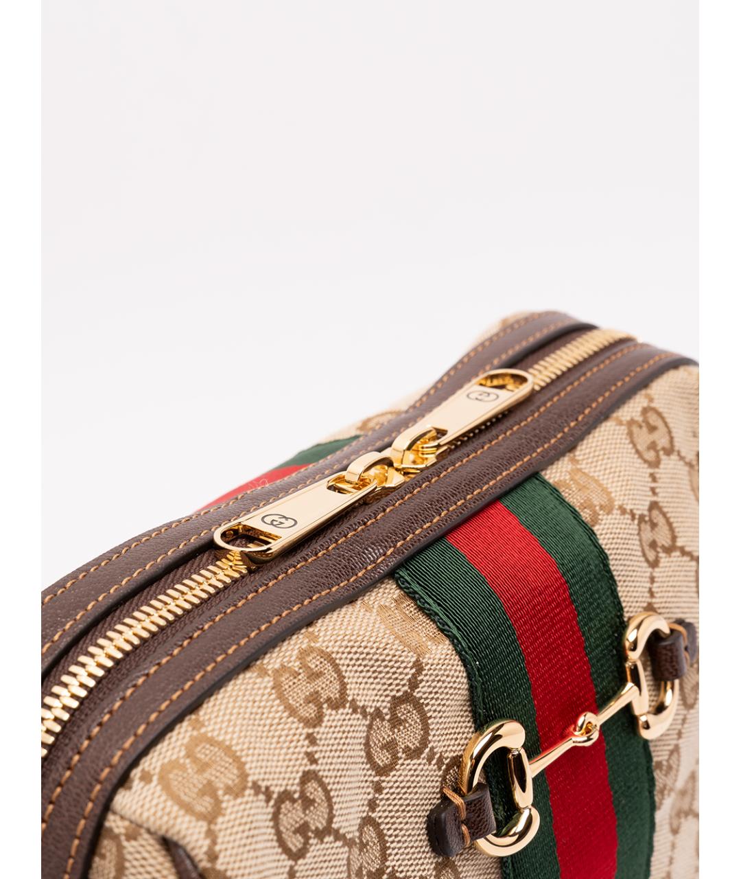 GUCCI Бежевая тканевая сумка через плечо, фото 5
