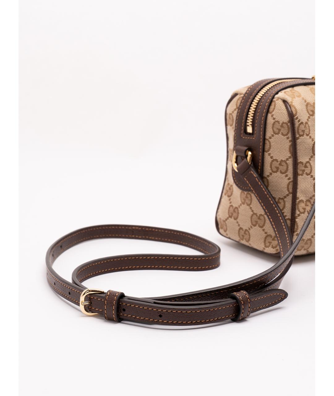 GUCCI Бежевая тканевая сумка через плечо, фото 4