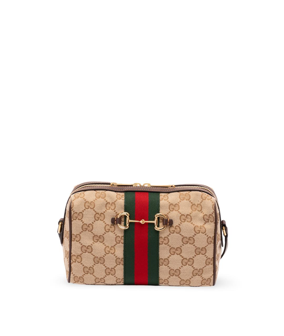 GUCCI Бежевая тканевая сумка через плечо, фото 1