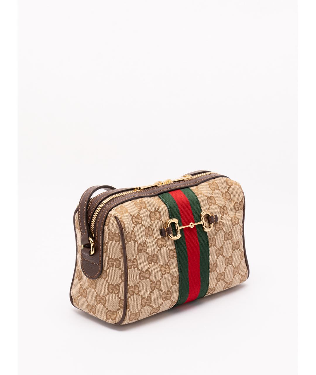 GUCCI Бежевая тканевая сумка через плечо, фото 3