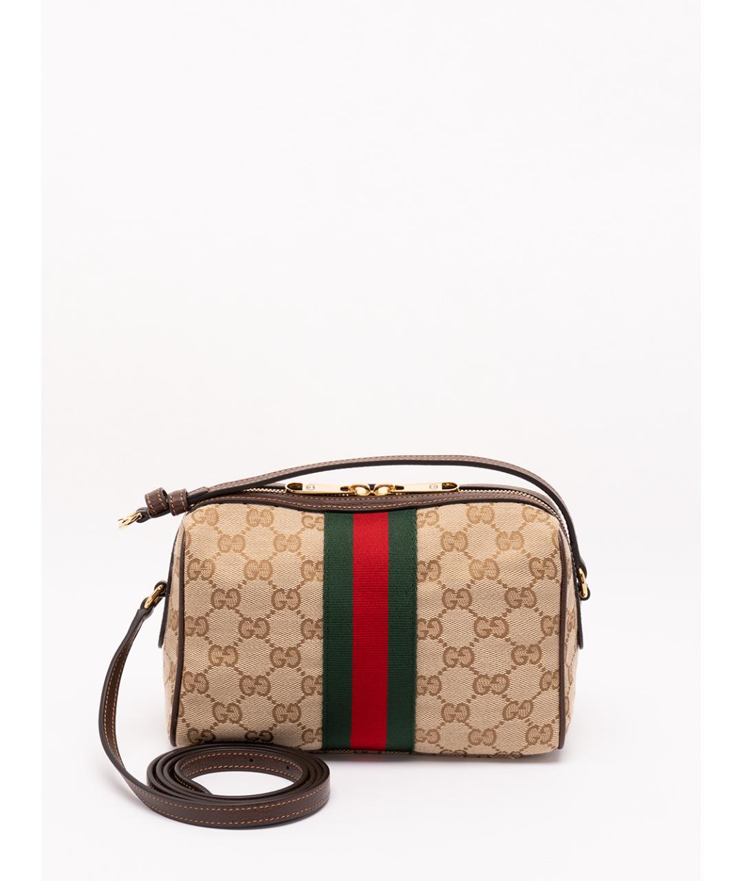 GUCCI Бежевая тканевая сумка через плечо, фото 2