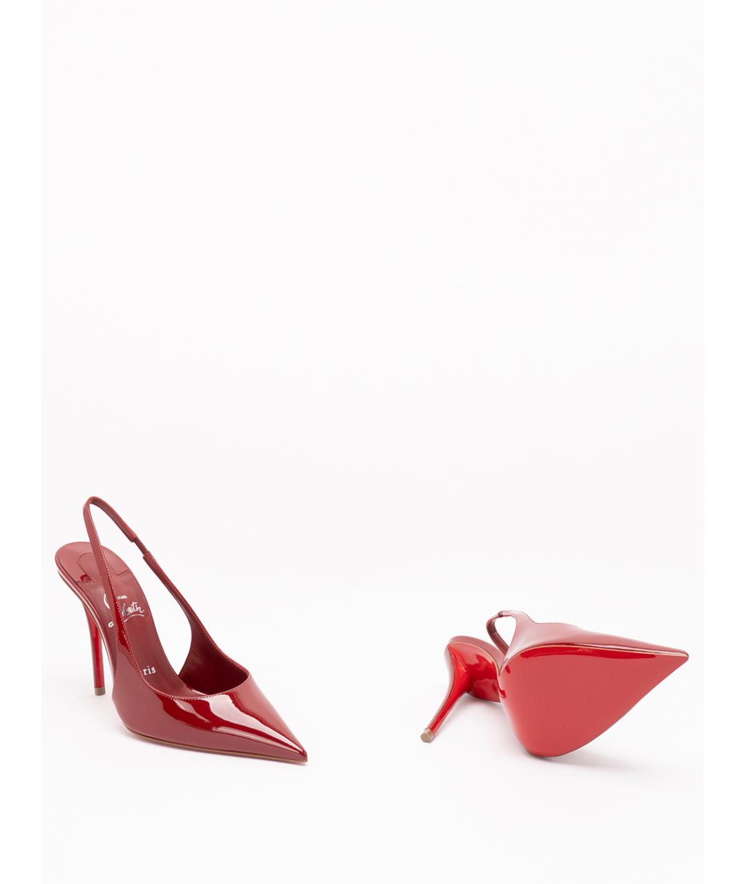 CHRISTIAN LOUBOUTIN Красные кожаные туфли, фото 4