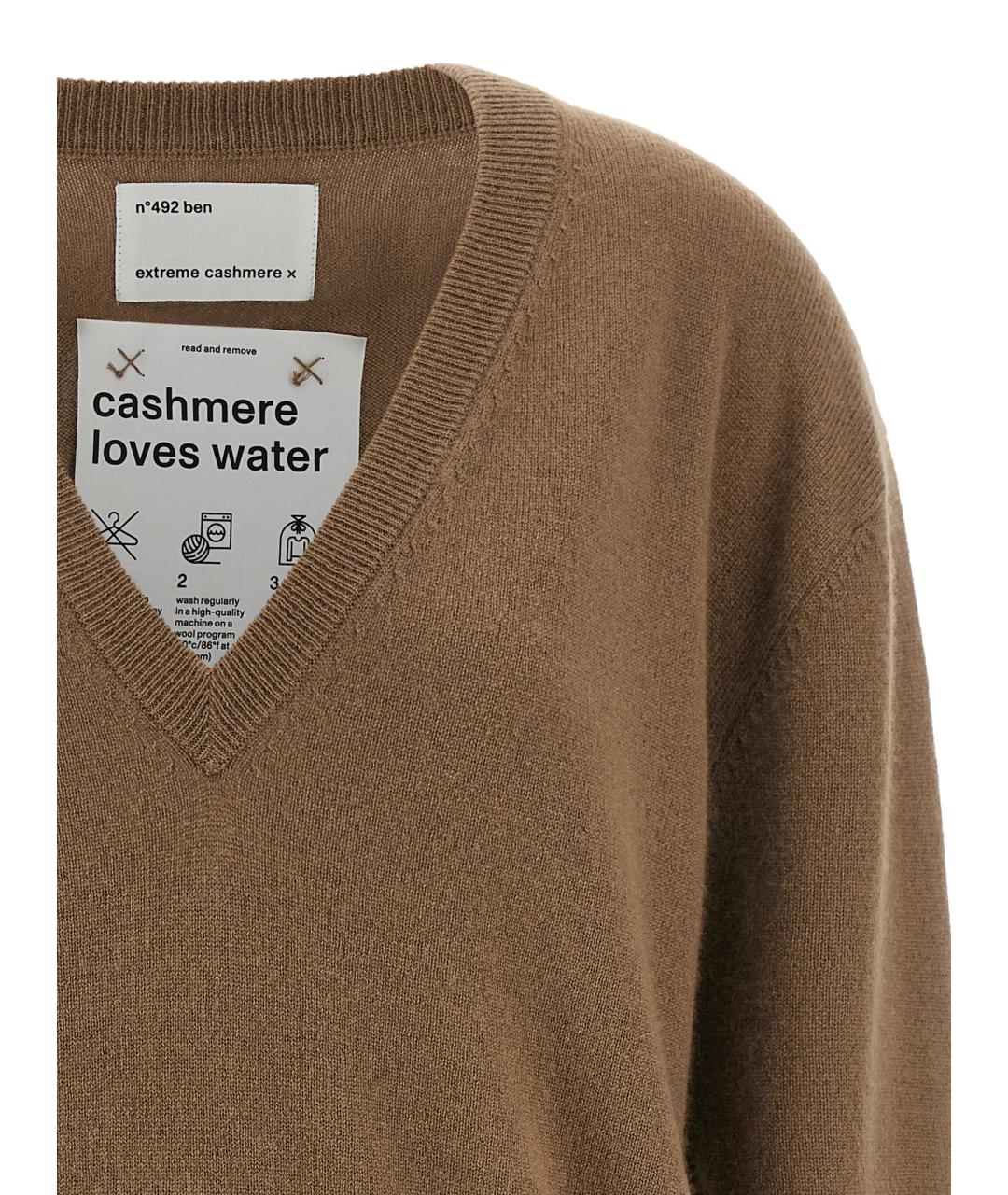 EXTREME CASHMERE Коричневый кашемировый джемпер / свитер, фото 3