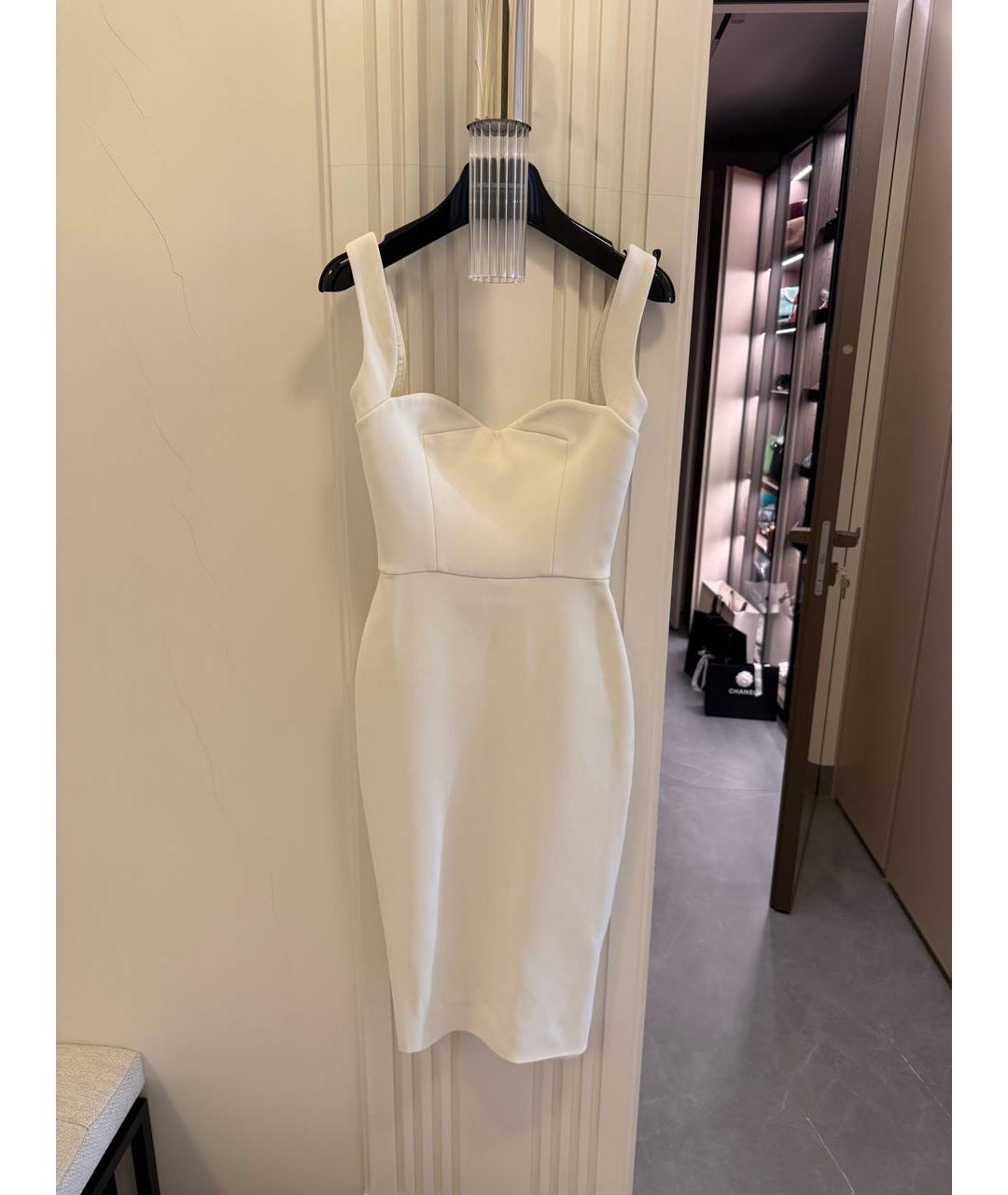 VICTORIA BECKHAM Белое шелковое коктейльное платье, фото 9