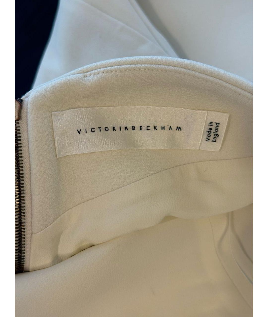 VICTORIA BECKHAM Белое шелковое коктейльное платье, фото 5