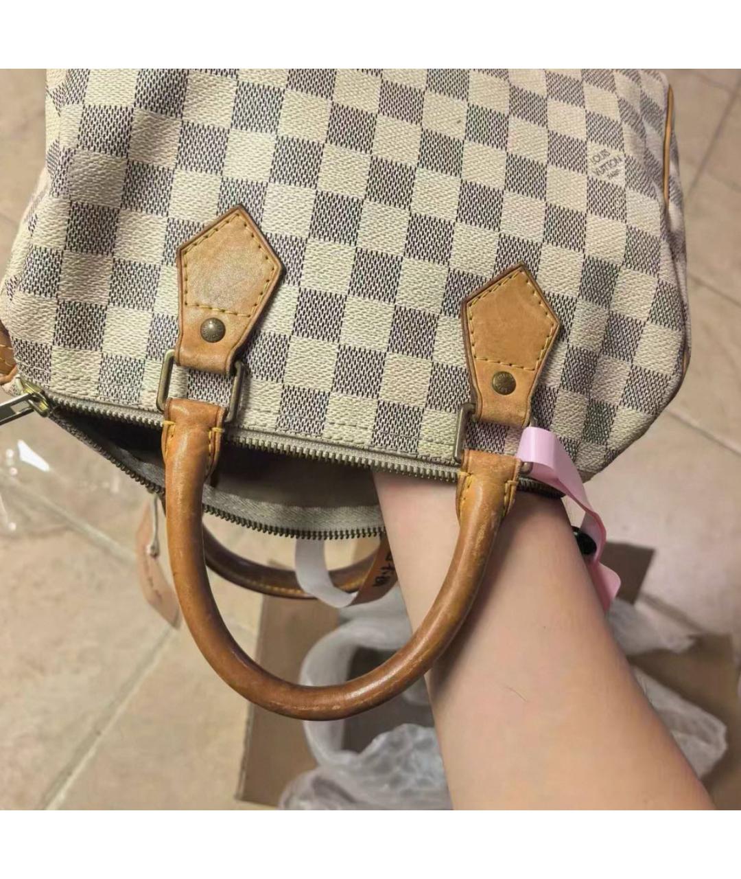 LOUIS VUITTON Бежевая канва сумка с короткими ручками, фото 6