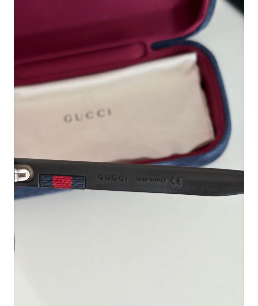 GUCCI Темно-синие солнцезащитные очки из рога буйвола, фото 5