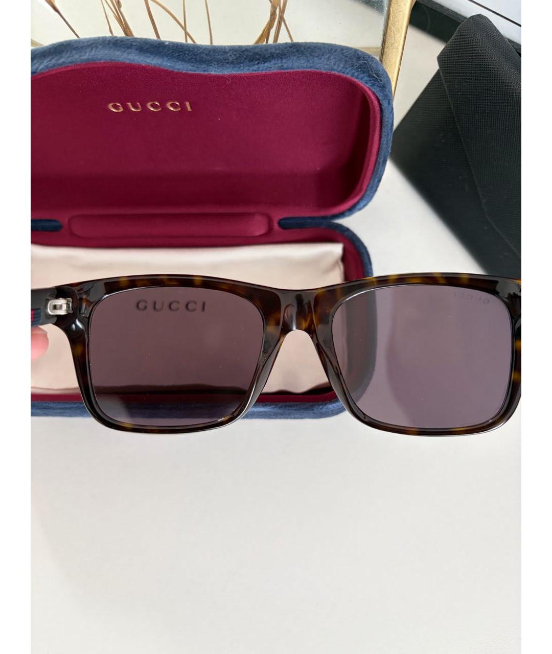 GUCCI Темно-синие солнцезащитные очки из рога буйвола, фото 6